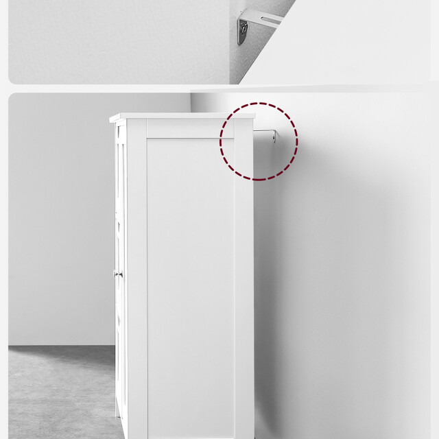 CaliCosy Petit meuble de rangement 1 porte et 3 tiroirs blanc l60 cm 3332691 large