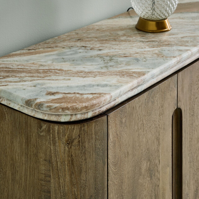 Signature Dressoir van massief hout en marmer buren 3330630 large