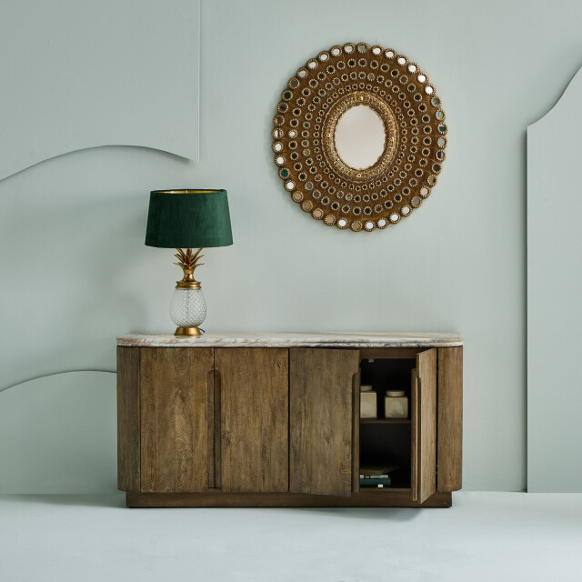 Signature Dressoir van massief hout en marmer buren 3330630 large