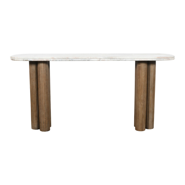 Signature Consoletafel van massief hout en marmer buren 3330623 large