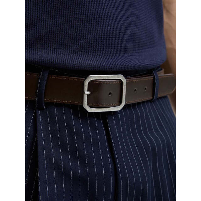 Jack & Jones Heren riem jacsquare leer 12296286-Brown Stone large