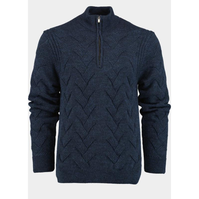 Innocente Half zip met stoere ingebreide kabel 1151/103 indigo 191382 large