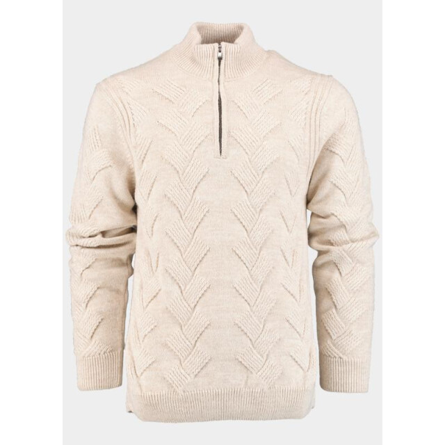 Innocente Half zip met stoere ingebreide kabel 1151/4 ecru 191381 large