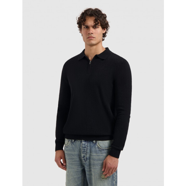 Pure Path 25030820 02 heren bouclé trui polo kraag  purep 02/25030820 large