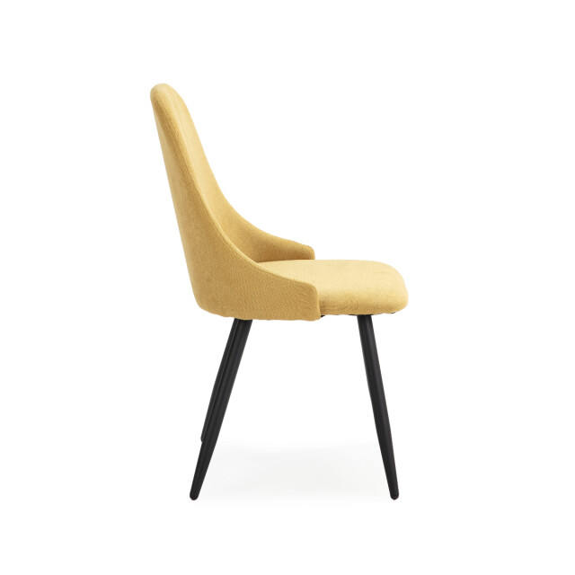 CaliCosy Set van 4 stoelen in stof met zwarte metalen poten l50 cm mani 3078764 large