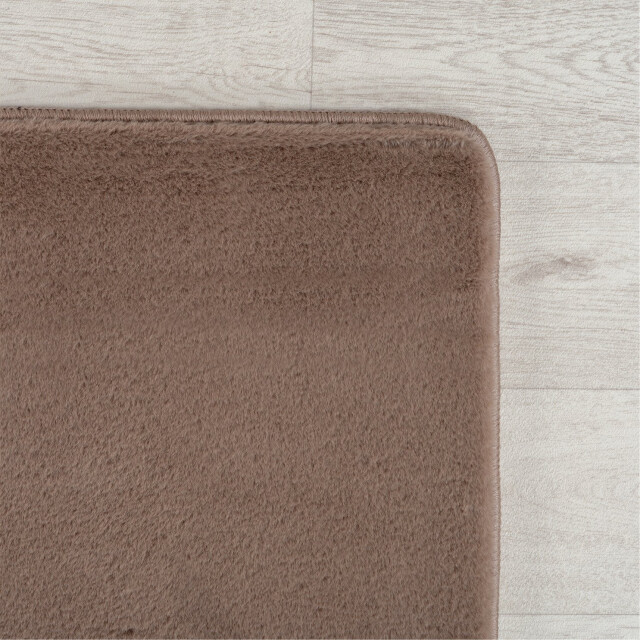 Muratap Joy effen soft vloerkleed – 100% polyester – anti-slip bruin- 60x100 cm 3333940 large