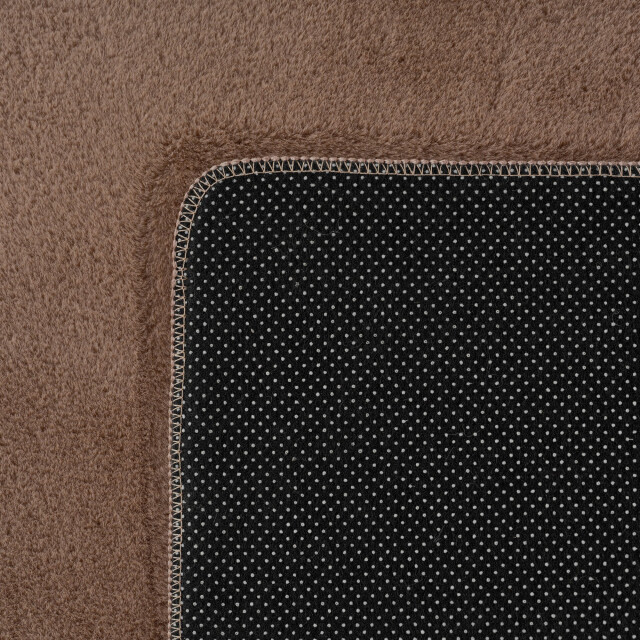 Muratap Joy effen soft vloerkleed – 100% polyester – anti-slip bruin- 60x100 cm 3333940 large