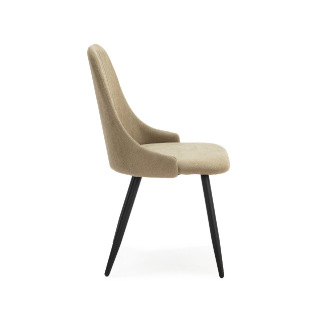 CaliCosy Set van 4 stoelen in stof met zwarte metalen poten l50 cm mani 3078763 large