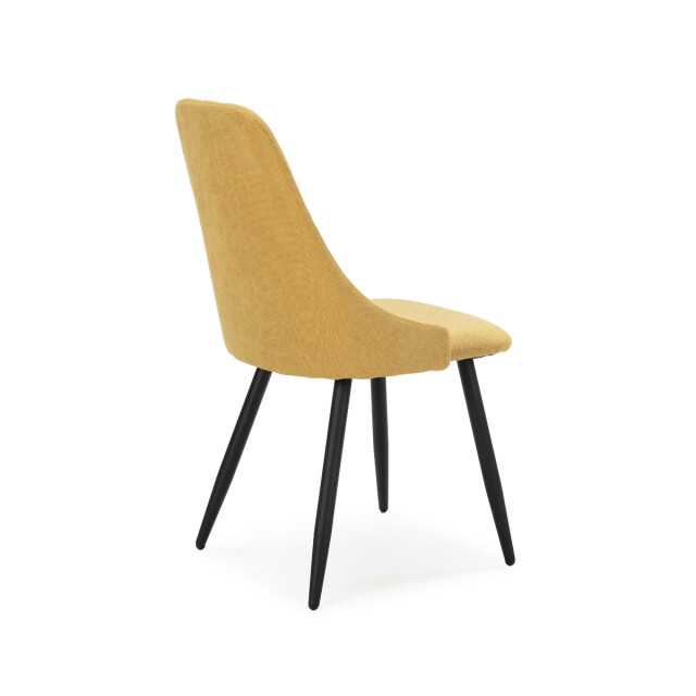 CaliCosy Set van 4 stoelen in stof met zwarte metalen poten l50 cm mani 3078764 large