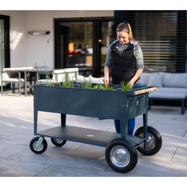 Herstera Garden Metalen verhoogde plantenbak verrijdbaar- 120x60x84cm - 3047630 large