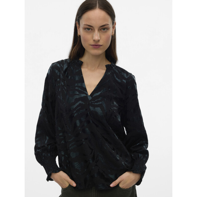 Vero Moda Vmcarla foil l/s v-neck top wvn ga 10335240 large