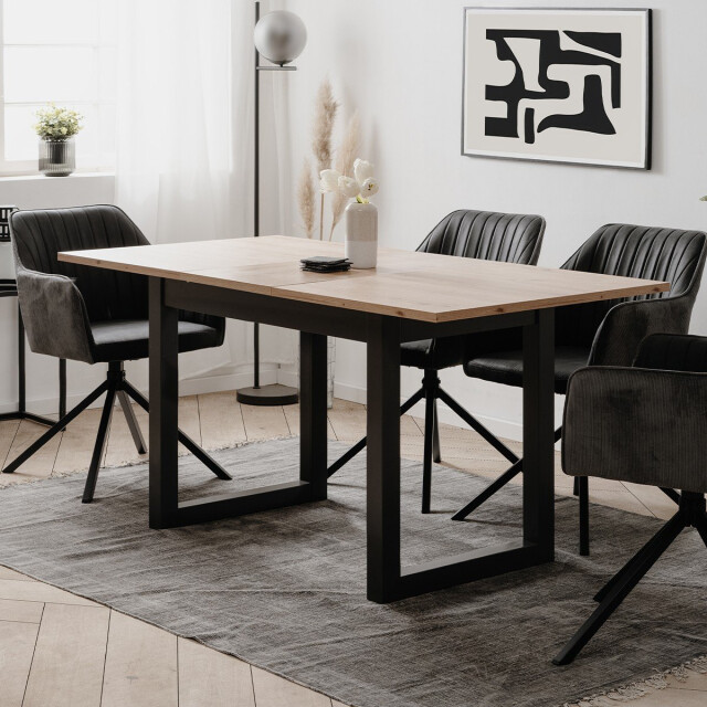 CaliCosy Uitschuifbare eettafel in eiken- en antracietkleur l120/160 cm denver 3333500 large