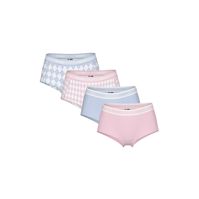 Pieces Dames hipster pclogo 4-pack roze/blauw 17156060-Xenon Blue large