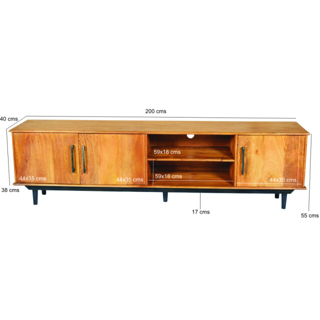 Livingfurn D - tv meubel ayleen 200cm mangohout 2834817 large