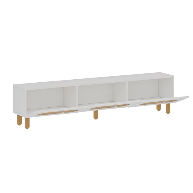 CaliCosy Tv-meubel met 3 opklapbare deuren bedekt met jute stof, l180 cm elena 3337751 large