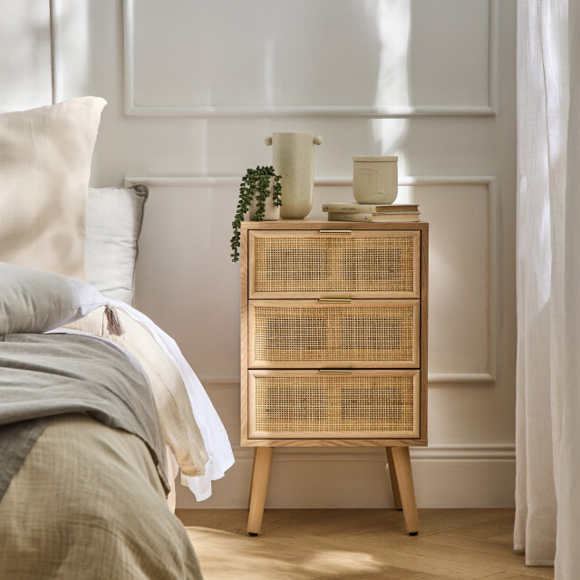 CaliCosy Ladekast met 3 laden, voorkant naturel rotan miya 2929856 large