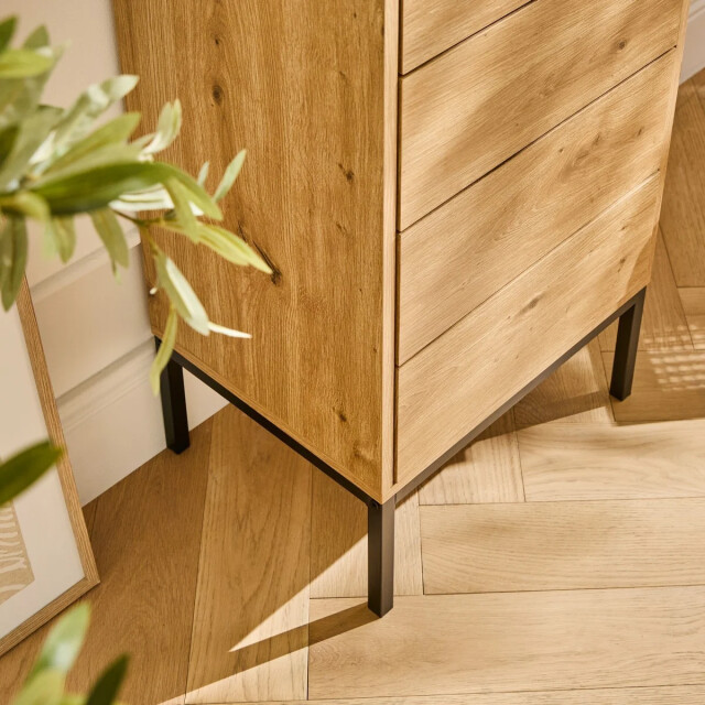 CaliCosy Hoge ladekast met 5 lades en metalen poten h100 cm lenny 3222013 large