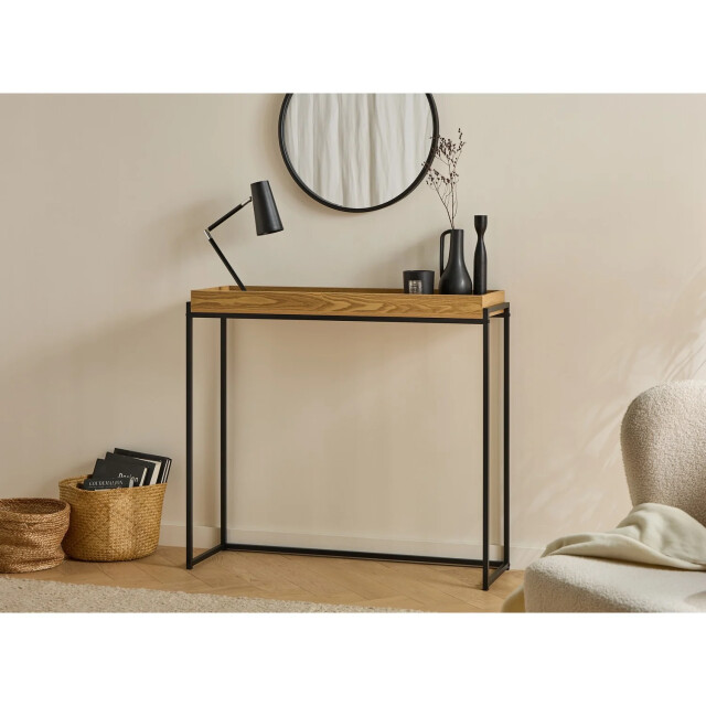 CaliCosy Console met opstaande rand en zwarte metalen poten l100 cm 3232527 large