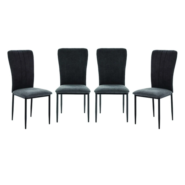 CaliCosy Set van 4 stoelen in stof met zwarte metalen poten l43 cm holly 3078804 large