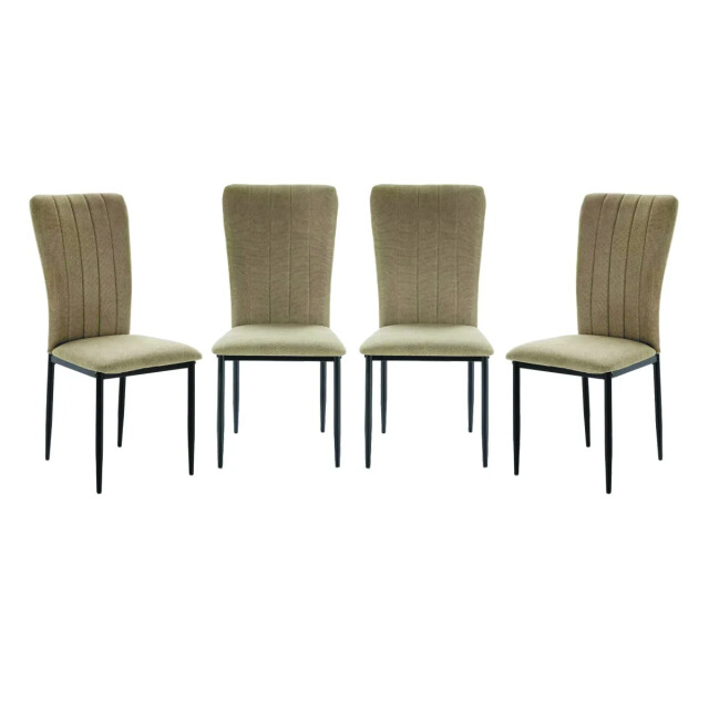 CaliCosy Set van 4 stoelen in stof met zwarte metalen poten l43 cm holly 3078800 large