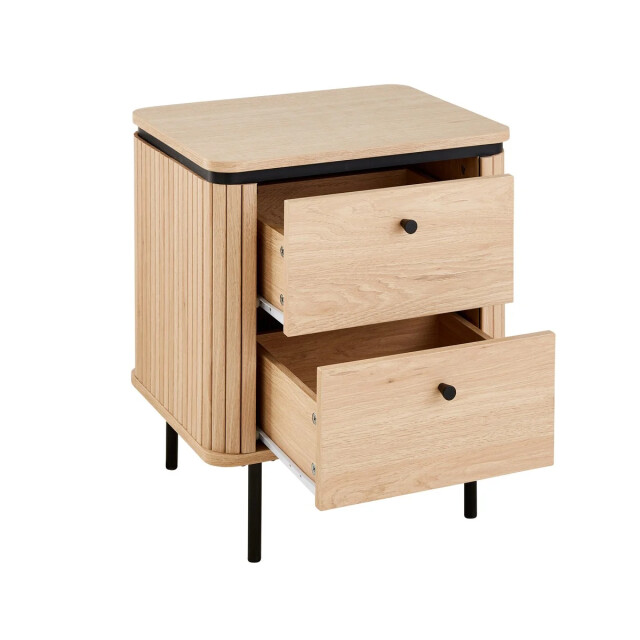 CaliCosy Nachtkastje met 2 lades en zijkanten met groef h55 cm malaga 3205799 large