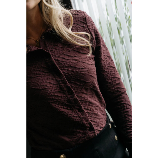 &Co Woman Lotte jaquard top - LOTTE JAQUARD AUBERGINE large &Co Woman Lotte jaquard top - LOTTE JAQUARD AUBERGINE large