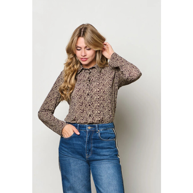 &Co Woman Lotte blouse stamp- LOTTE STAMP-AUBERGINE large &Co Woman Lotte blouse stamp- LOTTE STAMP-AUBERGINE large