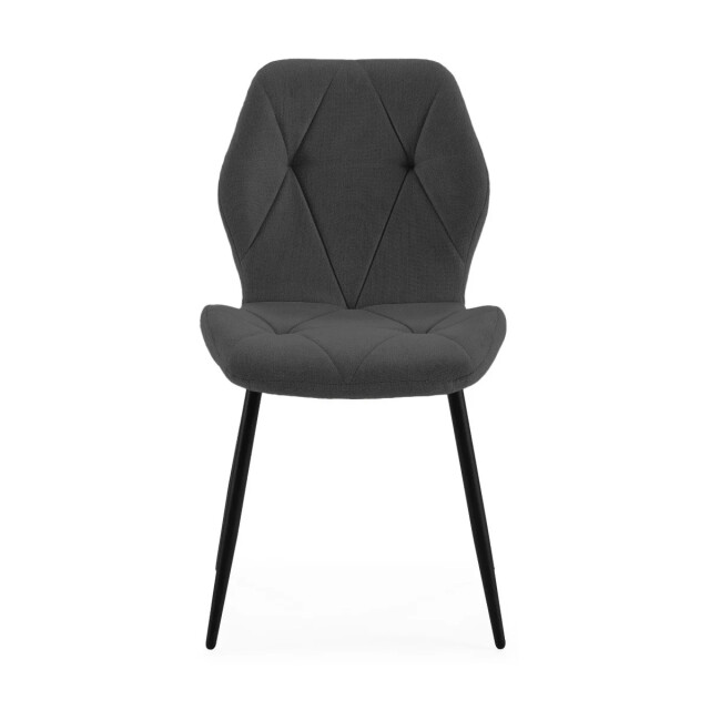 CaliCosy Set van 4 stoelen in stof met zwarte metalen poten l47,5 cm luna 3078792 large