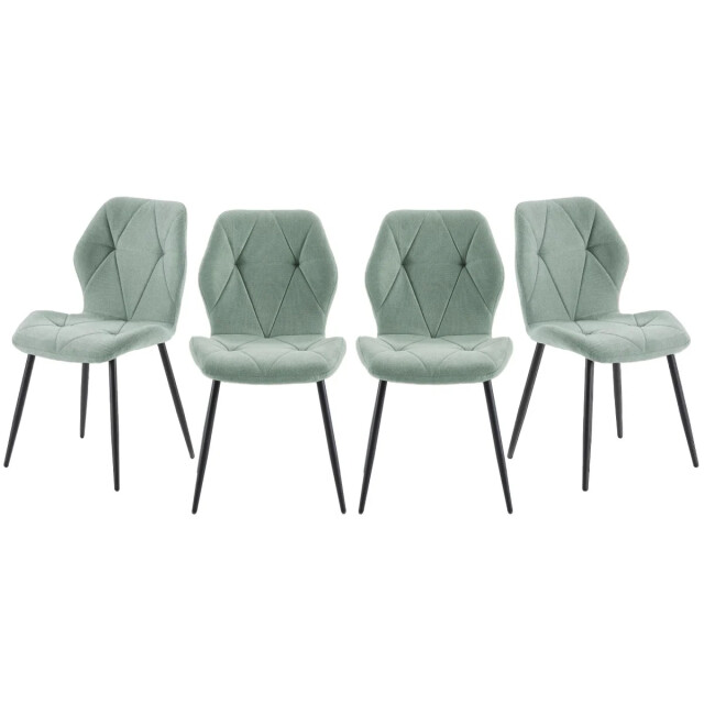 CaliCosy Set van 4 stoelen in stof met zwarte metalen poten l47,5 cm luna 3078794 large