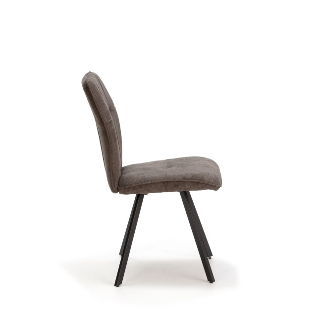 CaliCosy Set van 4 stoelen in stof met zwarte metalen poten l47 cm mery 3078755 large