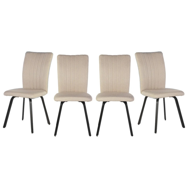 CaliCosy Set van 4 stoelen in stof met zwarte metalen poten l47,5 cm pretty 3078799 large