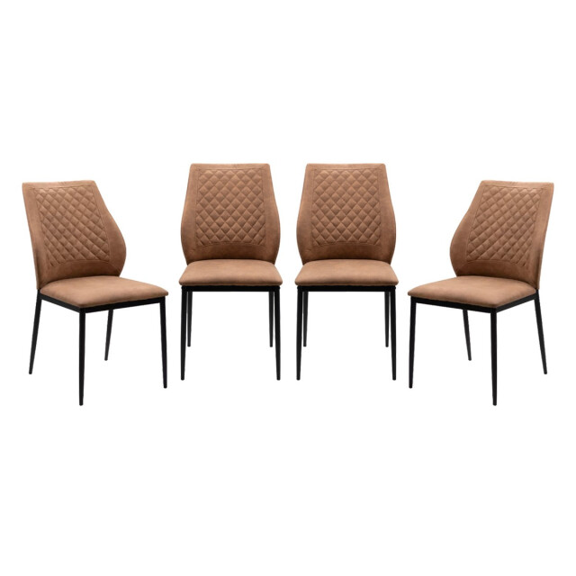 CaliCosy Set van 4 stoelen van gewatteerde stof met metalen frame, 48 cm lillie 3202272 large