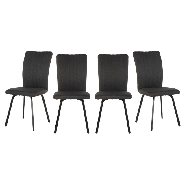 CaliCosy Set van 4 stoelen in stof met zwarte metalen poten l47,5 cm pretty 3078797 large