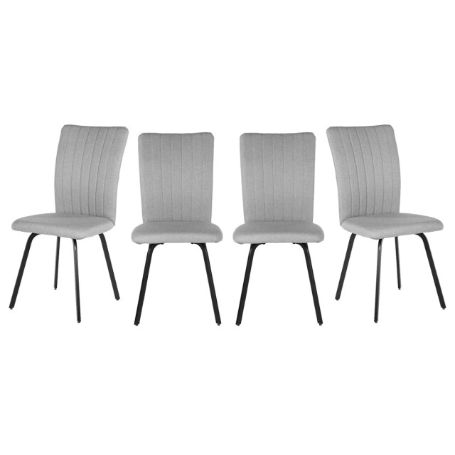 CaliCosy Set van 4 stoelen in stof met zwarte metalen poten l47,5 cm pretty 3078798 large