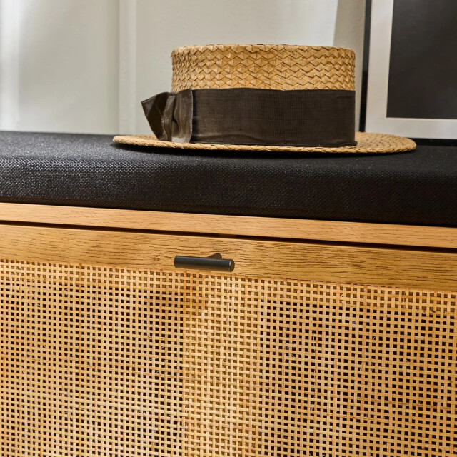 CaliCosy Schoenenbank en rotan voorkant l100 cm 2929991 large