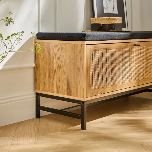 CaliCosy Schoenenbank en rotan voorkant l100 cm 2929991 large