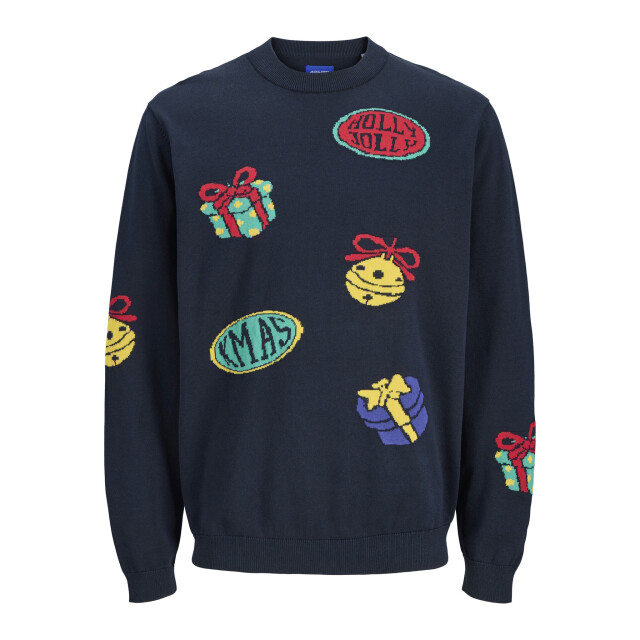 Jack & Jones Heren kersttrui jorholiday donkerblauw 12287994-Sky Captain large