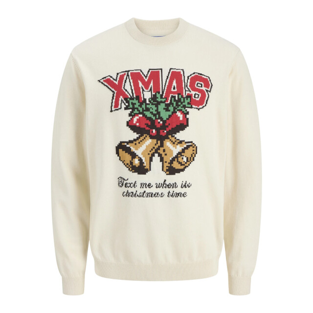Jack & Jones Heren kersttrui jorholiday off-white 12287994-Sea Salt large