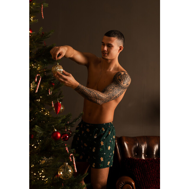 Happy Shorts Wijde boxershorts heren kerst 3-pack geruit/print/effen HS-378-3 large
