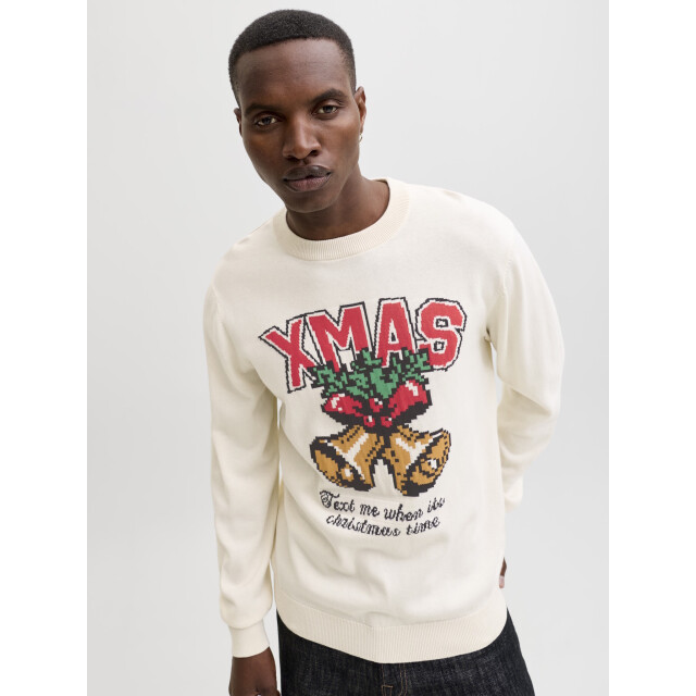 Jack & Jones Heren kersttrui jorholiday off-white 12287994-Sea Salt large