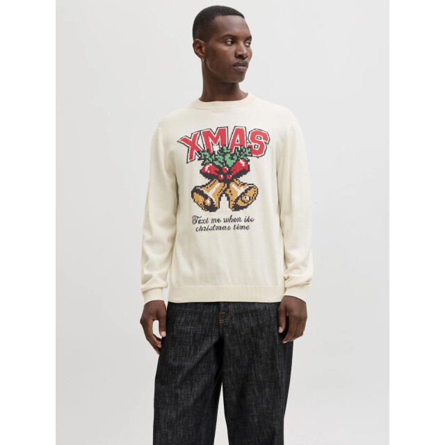 Jack & Jones Heren kersttrui jorholiday off-white 12287994-Sea Salt large