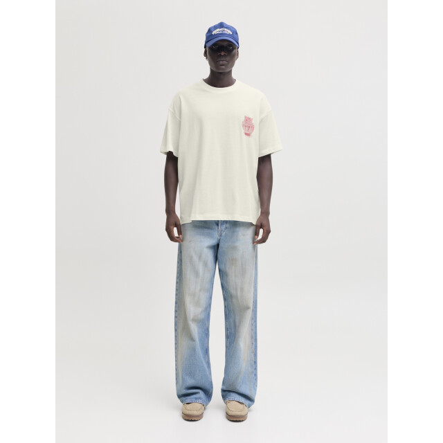 Jack & Jones Heren backprint t-shirt jorargos crèmewit 12294942-Cloud Dancer large