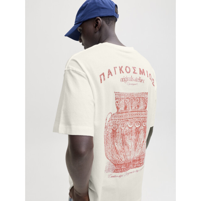 Jack & Jones Heren backprint t-shirt jorargos crèmewit 12294942-Cloud Dancer large