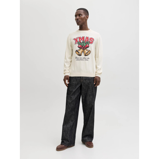 Jack & Jones Heren kersttrui jorholiday off-white 12287994-Sea Salt large