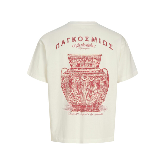 Jack & Jones Heren backprint t-shirt jorargos crèmewit 12294942-Cloud Dancer large