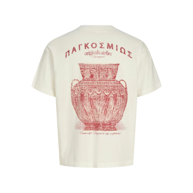 Jack & Jones Heren backprint t-shirt jorargos crèmewit 12294942-Cloud Dancer large