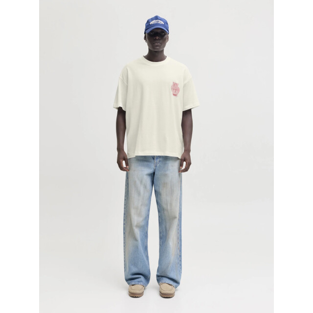 Jack & Jones Heren backprint t-shirt jorargos crèmewit 12294942-Cloud Dancer large