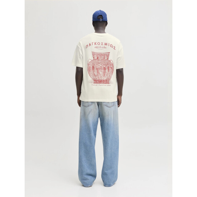 Jack & Jones Heren backprint t-shirt jorargos crèmewit 12294942-Cloud Dancer large