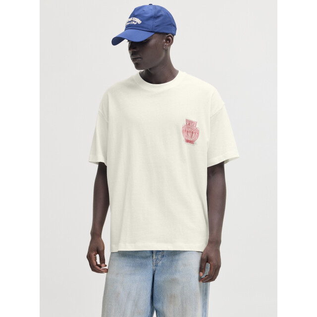 Jack & Jones Heren backprint t-shirt jorargos crèmewit 12294942-Cloud Dancer large