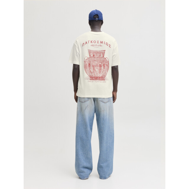 Jack & Jones Heren backprint t-shirt jorargos crèmewit 12294942-Cloud Dancer large